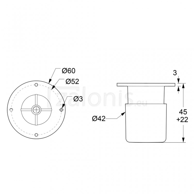 FURNITURE LEG SANDY / MAT BLACK